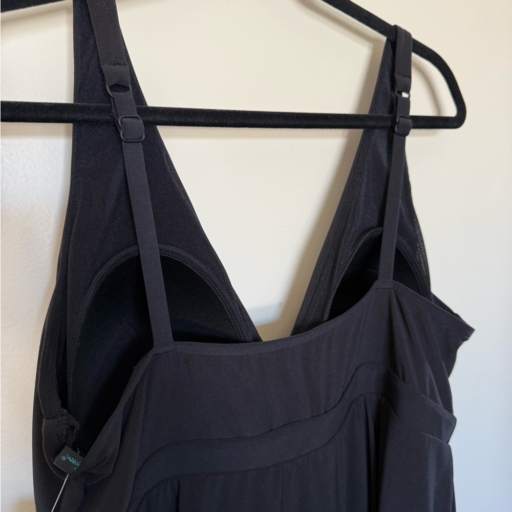NWT Black Aqua Green Adjustable Strap Swim Dress in Size 16W - Picture 7 of 11